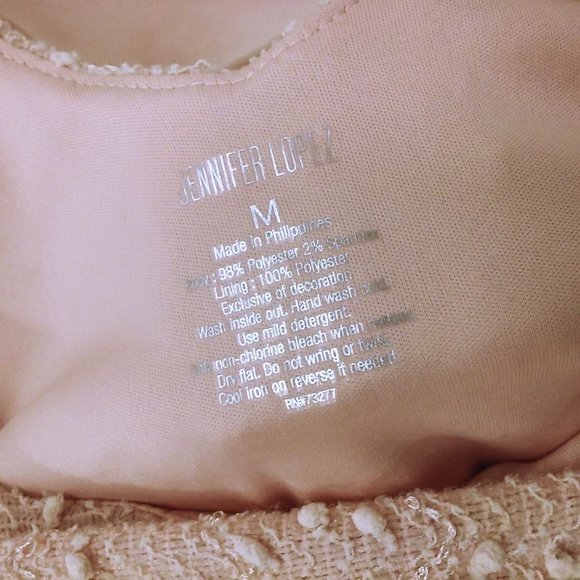 Y2K Jennifer Lopez Textured Knobby Knit Top Sequins -M Back Cut-out Blush Pink - Picture 11 of 11